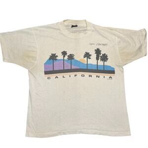 Vintage 80s California Palm Springs T-Shirt Small Single Stitch Sunset Graphic